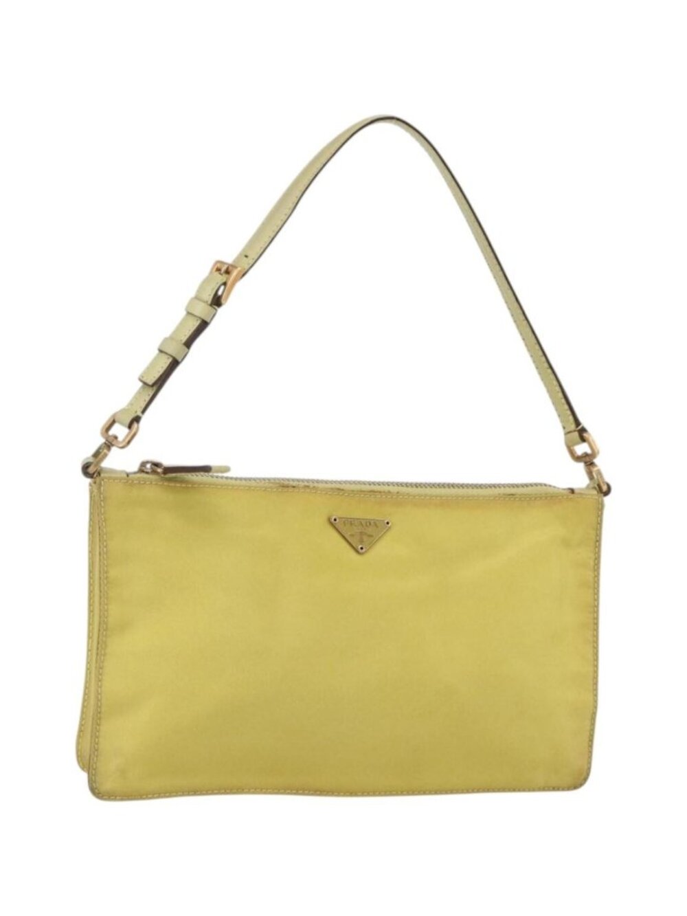 PRADA Accessory Pouch Nylon Yellow Gold